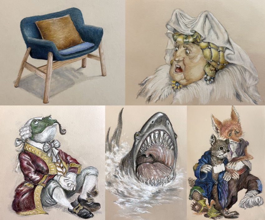 Colored pencils drawings by my student Anat