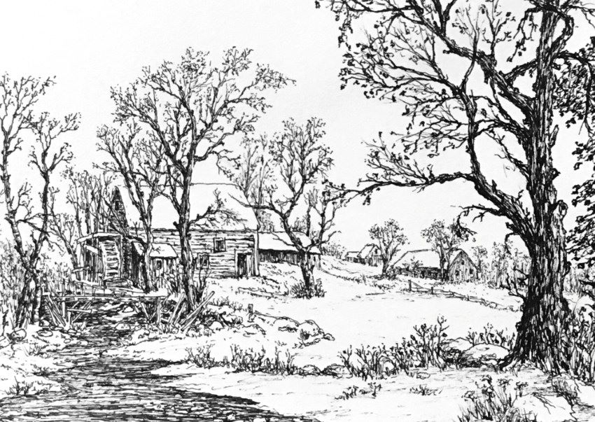 Farm drawing with Marvy Le Pen