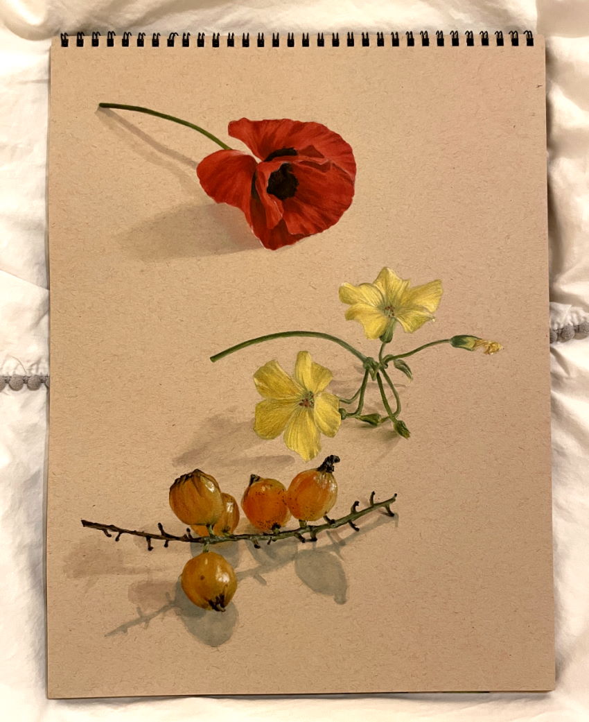 Realistic flowers painting