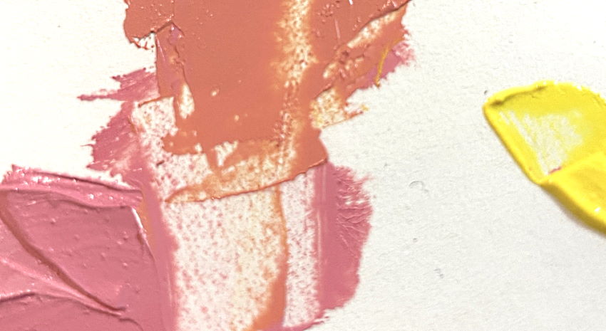 Example for mixing peach color with oil paints