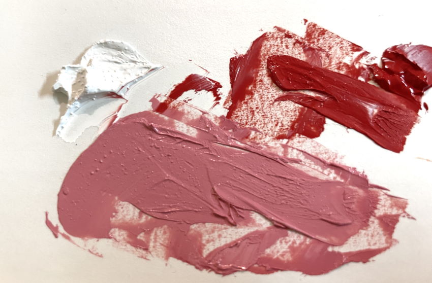 Example for mixing peach color with oil paints