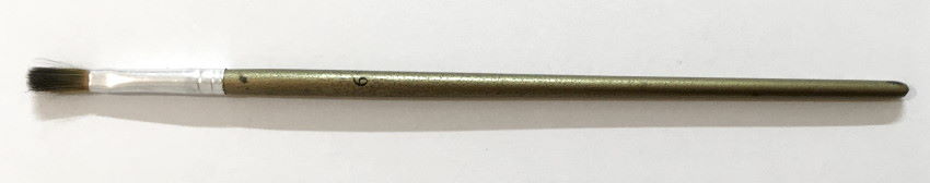 Flat, small, synthetic brush