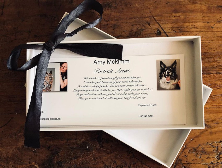 Voucher for pet portrait by Amy Mckimm