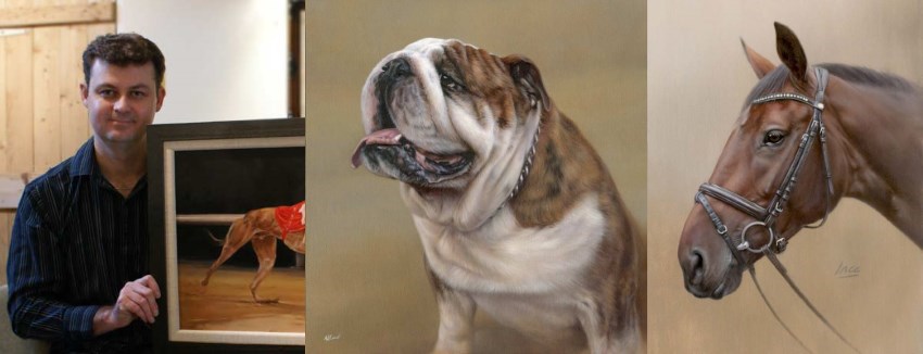 Pet portrait paintings by Nicholas Beall