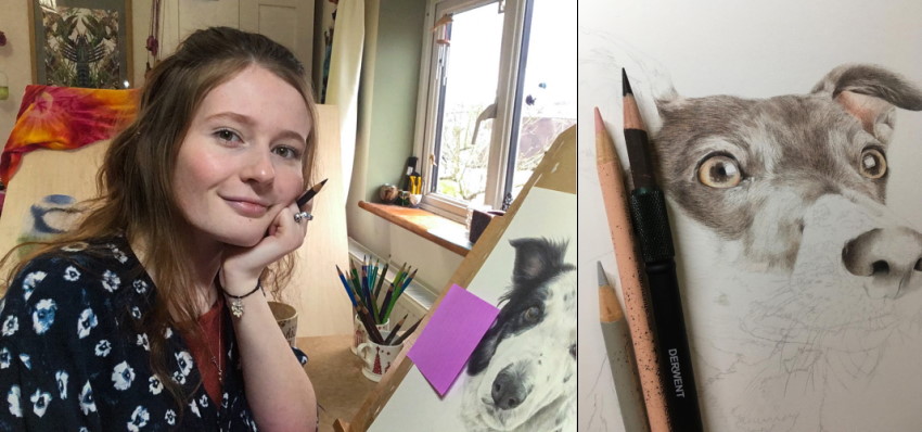 Pet portrait artist Molly Moira