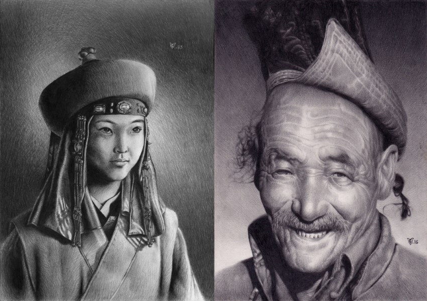 Portrait pencil drawings by Christophe Vacher