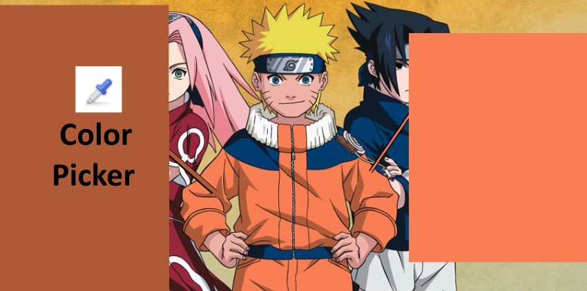 Using the color picker for finding the correct color