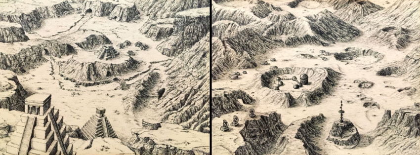Examples for map drawing with a pen