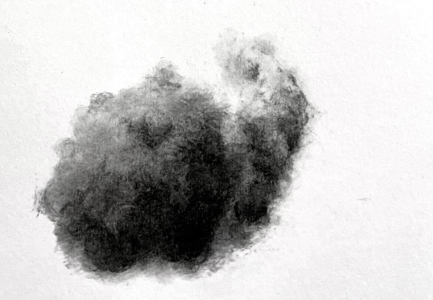 Drawing of smoke with charcoal