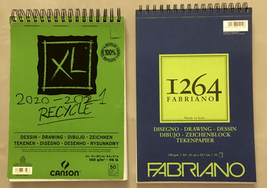 Spiral pads used as sketchbooks